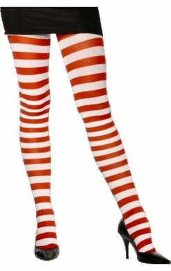 Smiffys Red And White Striped Tights