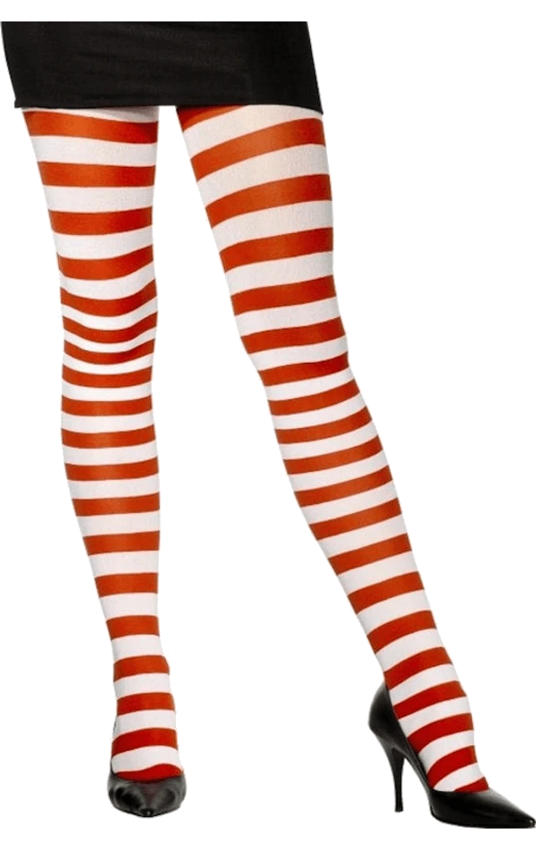 Smiffys Red And White Striped Tights 1 Smiffys Red And White Striped Tights