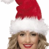 Smiffys Adult Luxury Santa Hat With Tinsel -Smiffys Sale Store 00004149p
