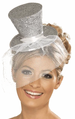 Smiffys Mini Top Hat Silver Accessory