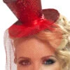 Smiffys Adult Mini Top Hat Red Accessory -Smiffys Sale Store 00004532p