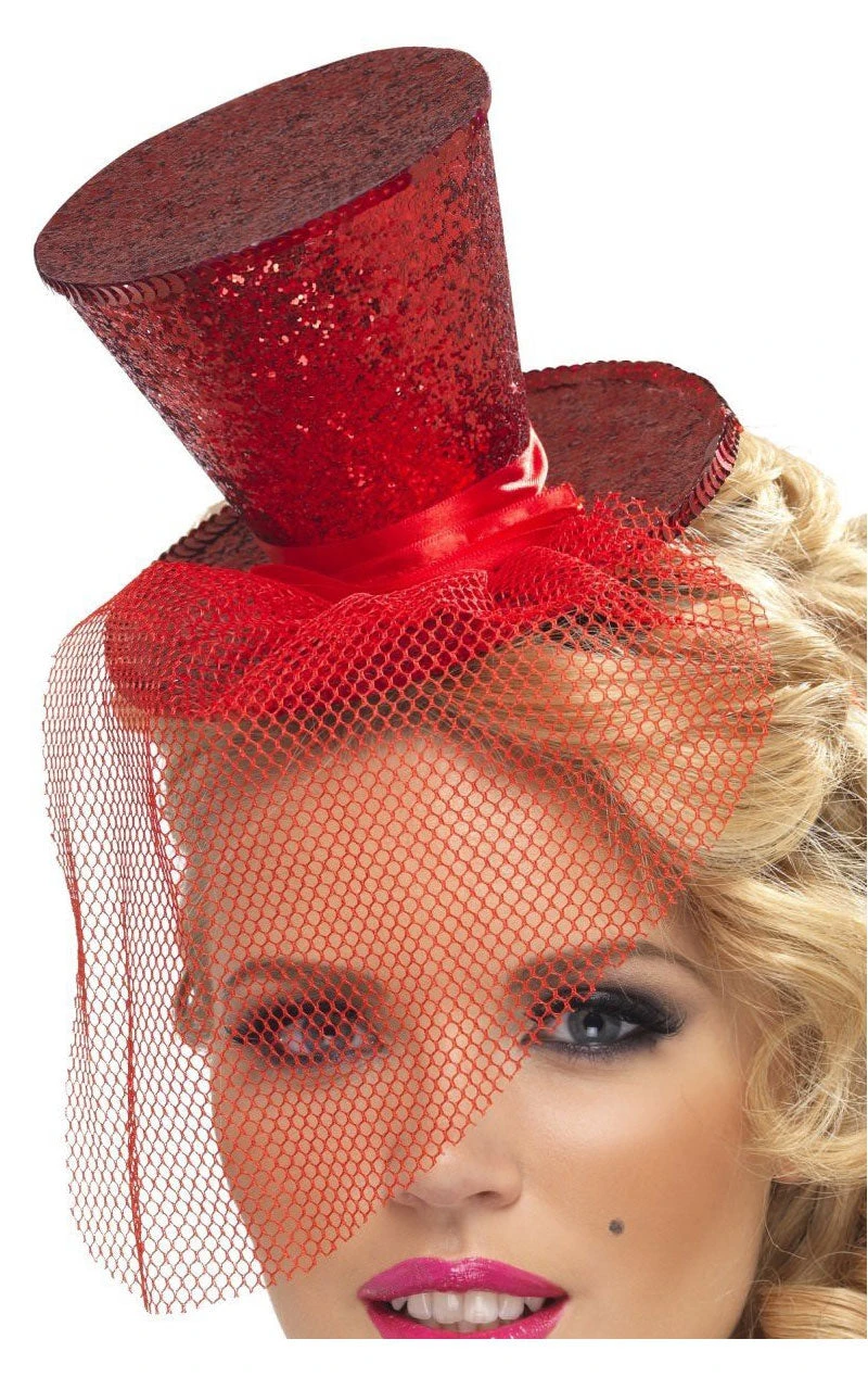 Smiffys Adult Mini Top Hat Red Accessory 1 Smiffys Adult Mini Top Hat Red Accessory
