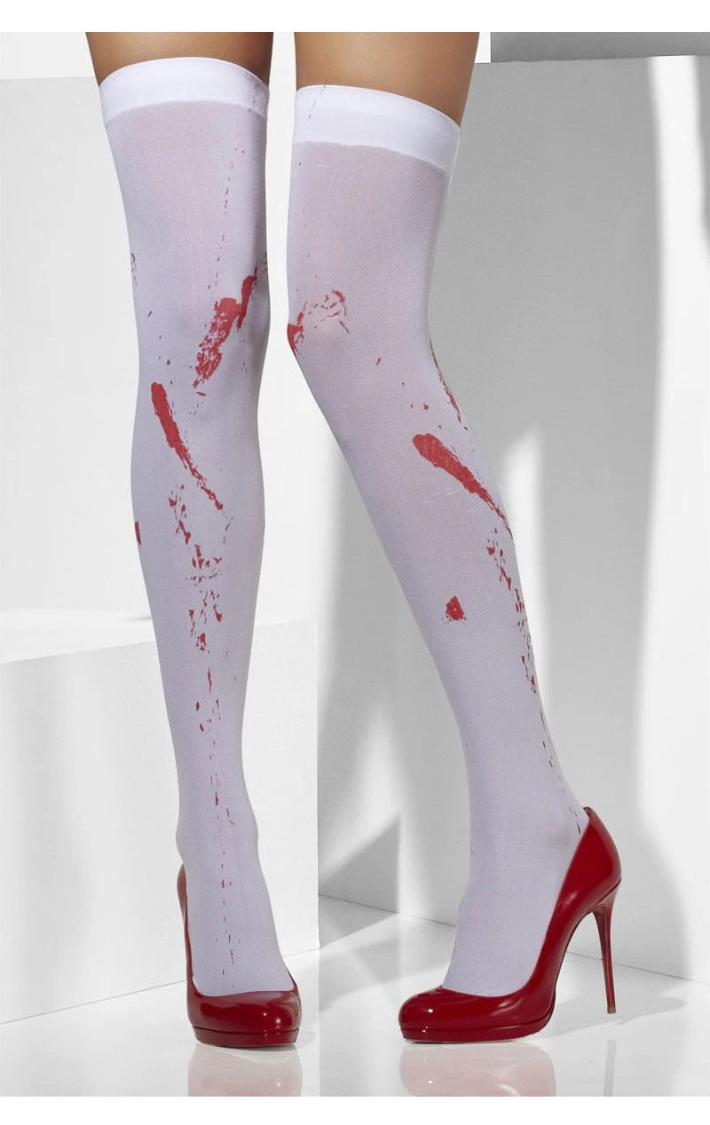 Smiffys White Blood Stained Stockings 1 Smiffys White Blood Stained Stockings