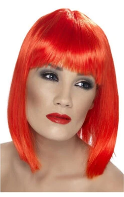 Smiffys Bright Red Bob Wig