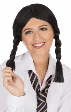 Goth School Girl Plait Wig