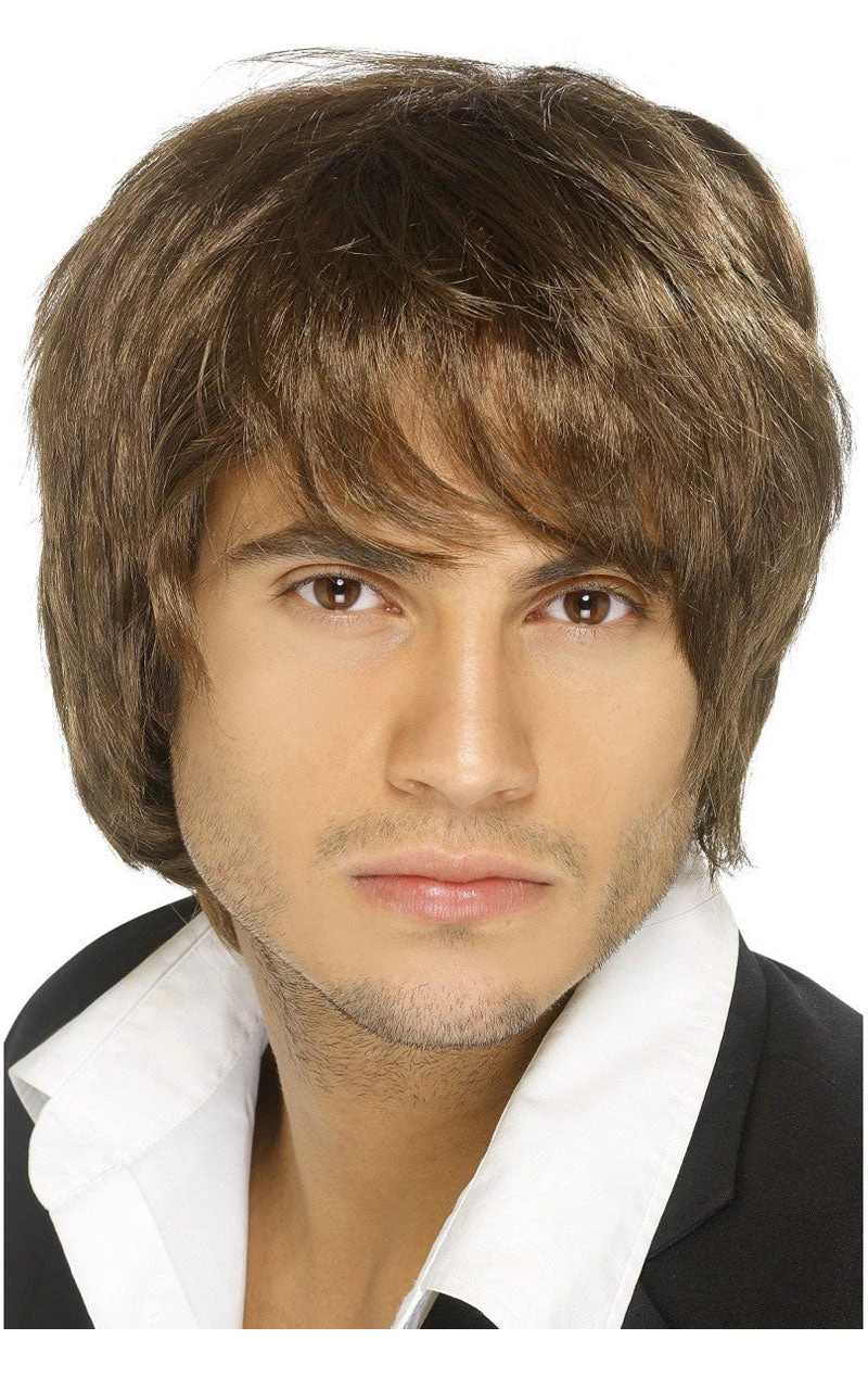 Smiffys Short Brown Boy Band Wig 1 Smiffys Short Brown Boy Band Wig