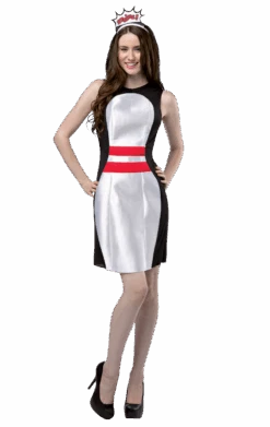 Womens Bowling Pin Dress Costume