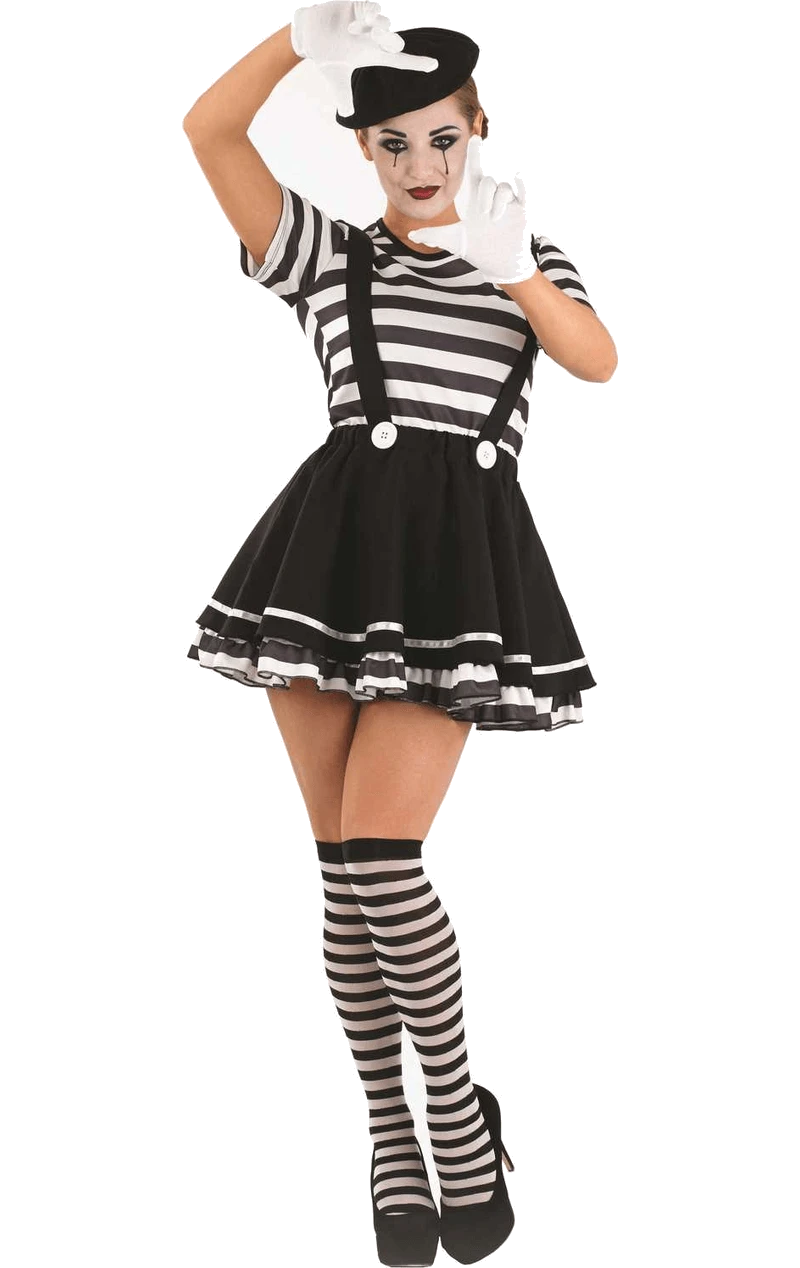 Womens Classic Mime Costume 1 Womens Classic Mime Costume