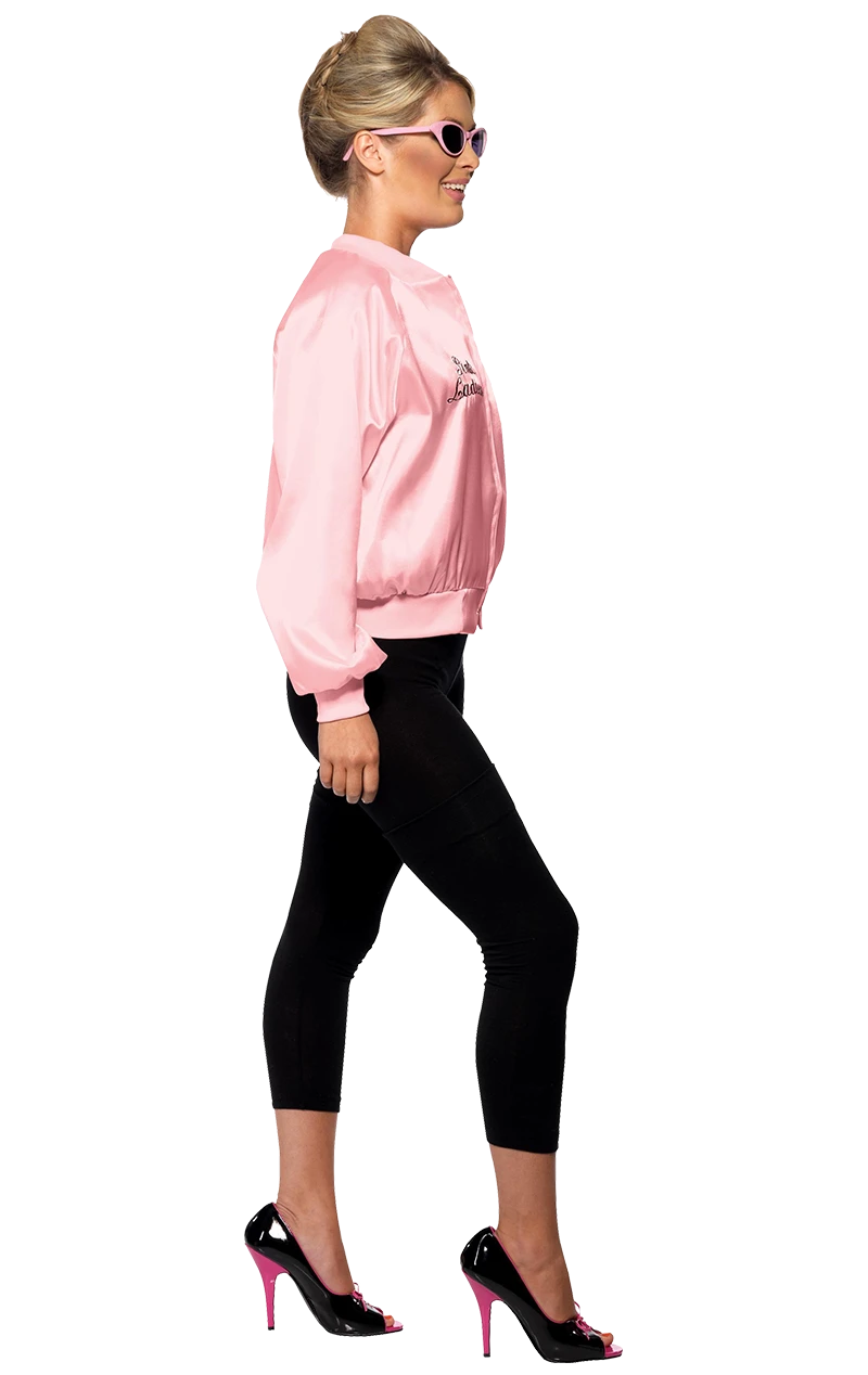 Smiffys Womens Grease Pink Ladies Jacket Costume 2 Smiffys Womens Grease Pink Ladies Jacket Costume - Image 2