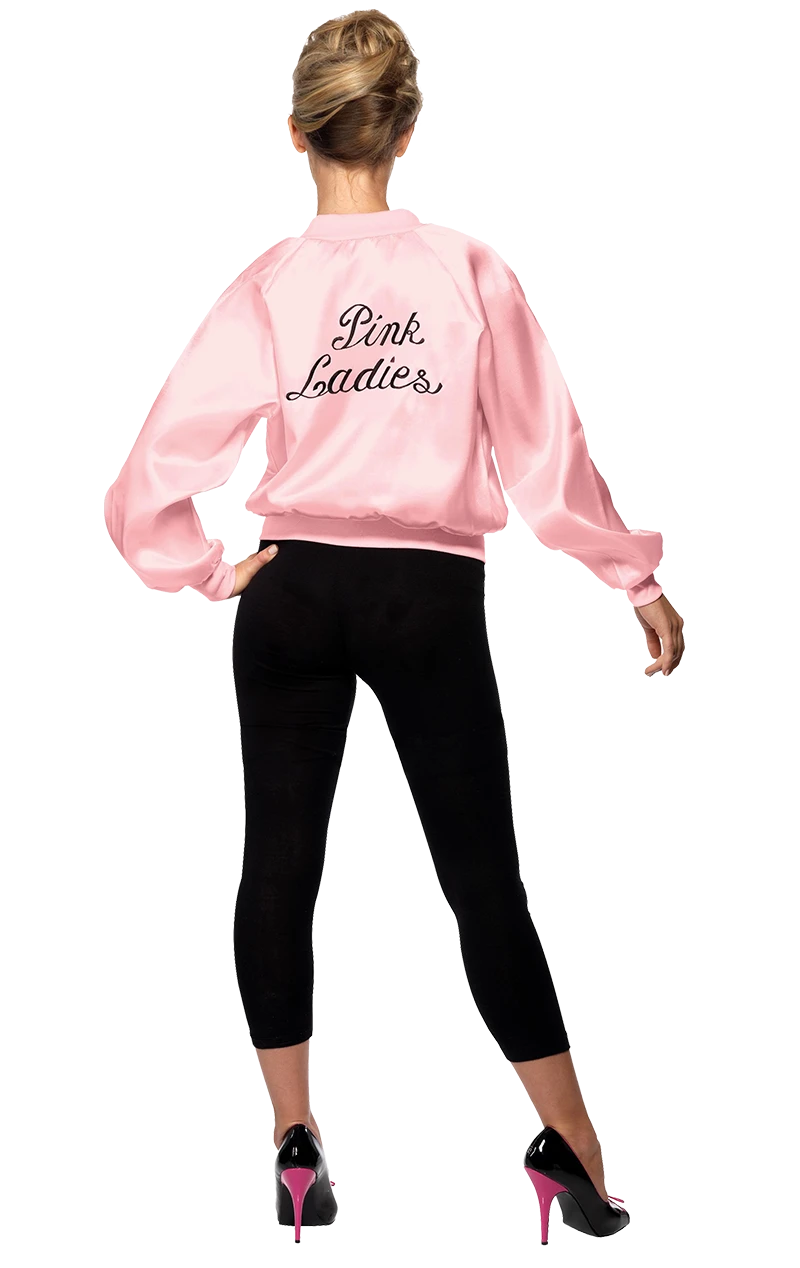 Smiffys Womens Grease Pink Ladies Jacket Costume 3 Smiffys Womens Grease Pink Ladies Jacket Costume - Image 3