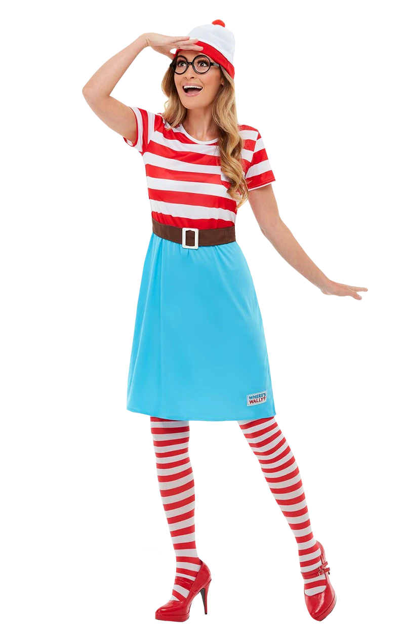 Smiffys Adult Where's Wally? Wenda Dress Costume 1 Smiffys Adult Where's Wally? Wenda Dress Costume