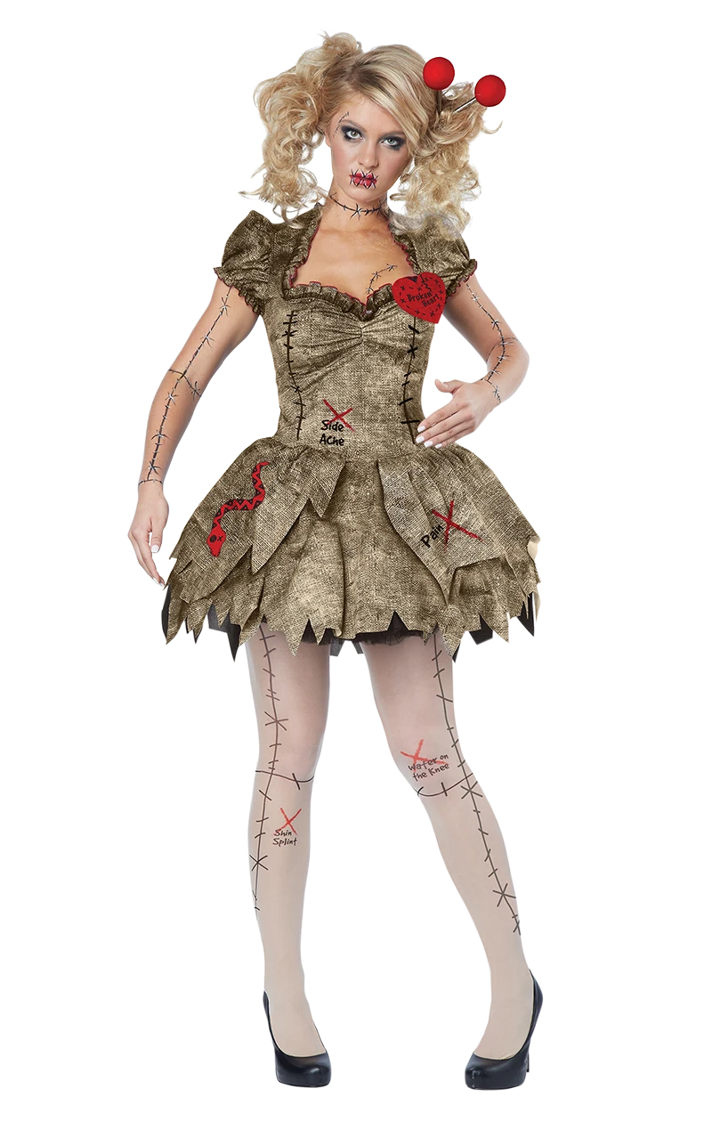 Womens Voodoo Rag Doll Costume 1 Womens Voodoo Rag Doll Costume