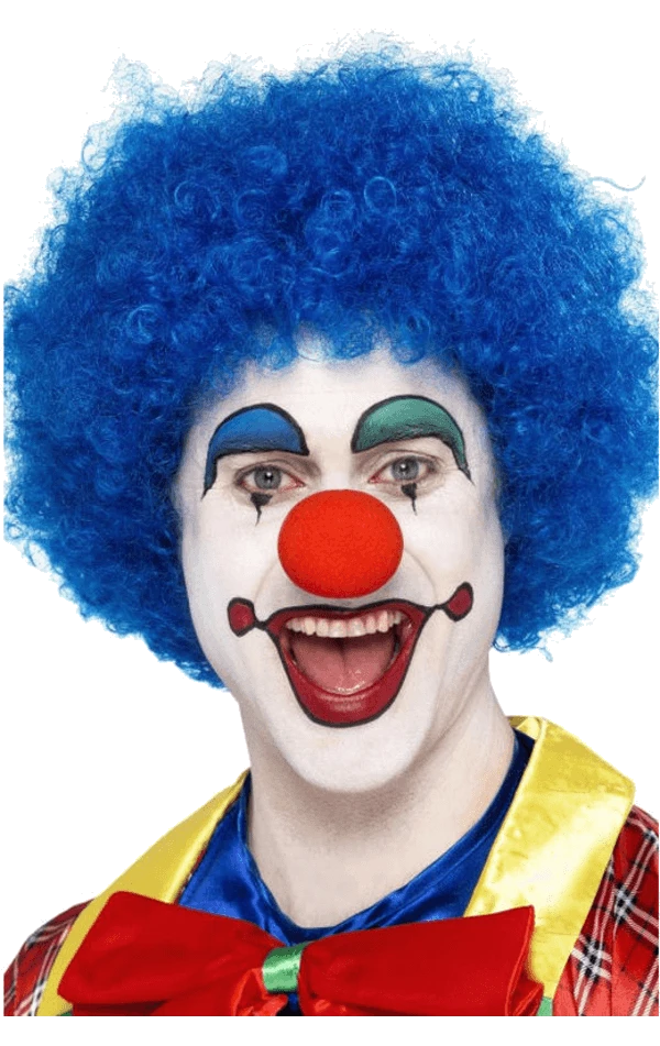 Blue Clown Afro Wig 2 Blue Clown Afro Wig - Image 2