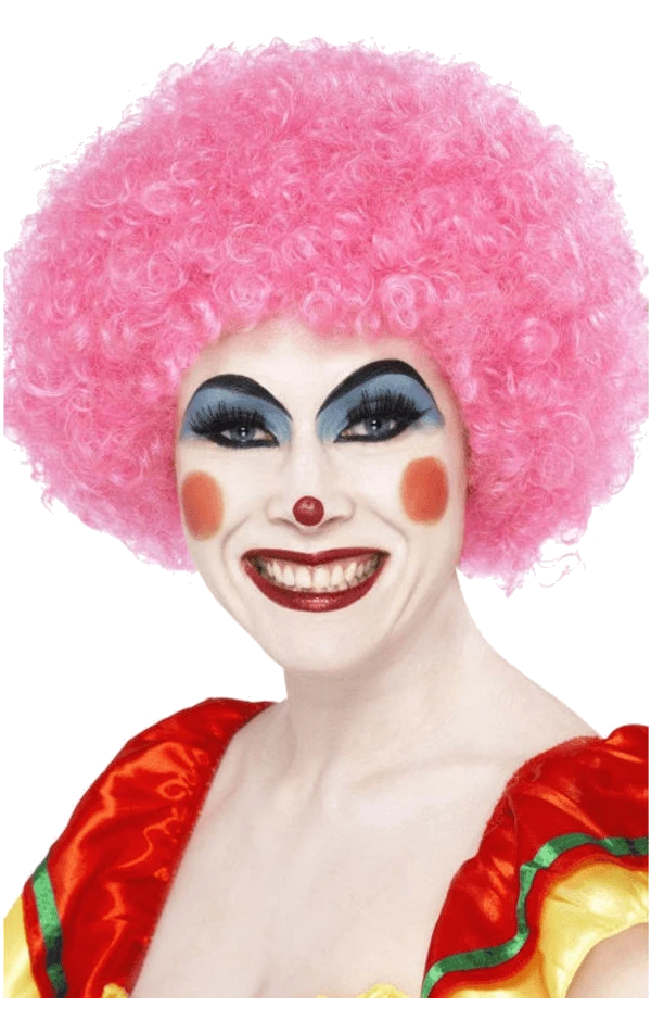 Pink Clown Afro Wig 1 Pink Clown Afro Wig
