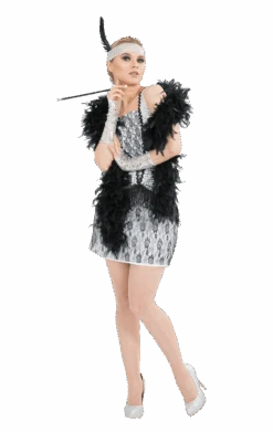 Womens 1920s Silver Flapper Costume