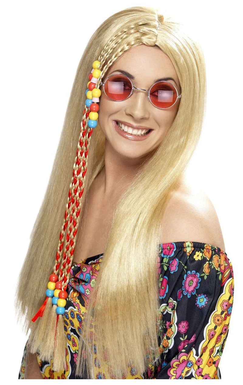 Smiffys Hippie Long Blonde Wig 1 Smiffys Hippie Long Blonde Wig