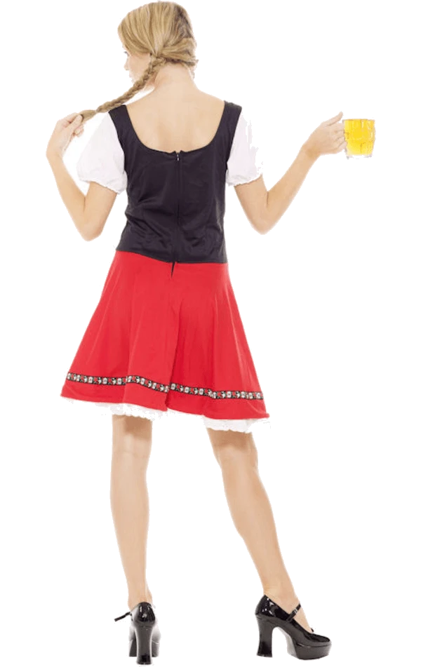 Womens Red Oktoberfest Bavarian Costume 3 Womens Red Oktoberfest Bavarian Costume - Image 3