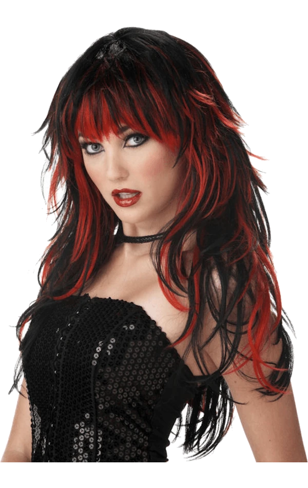 Tempting Layered Black & Red Wig 1 Tempting Layered Black & Red Wig