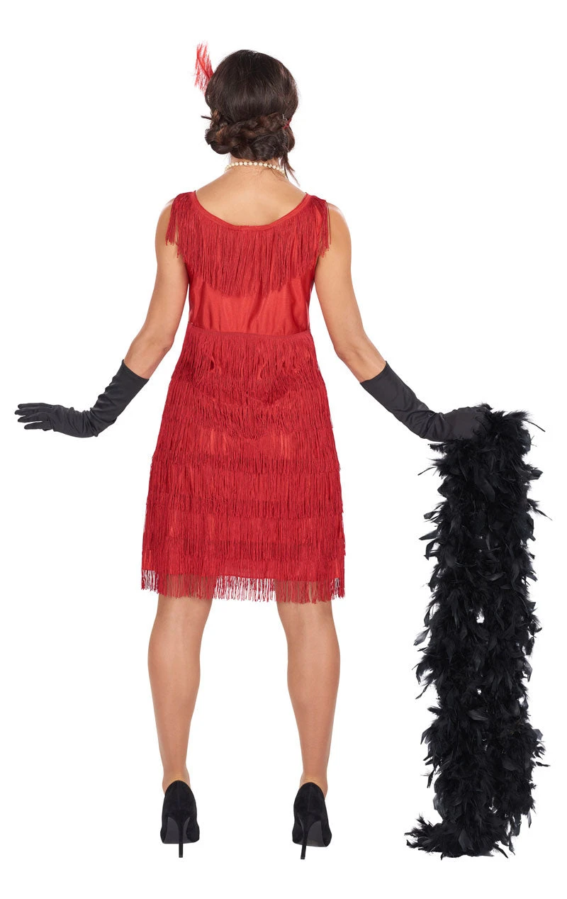 Adult 1920s Red Flapper Costume 3 Adult 1920s Red Flapper Costume - Image 3