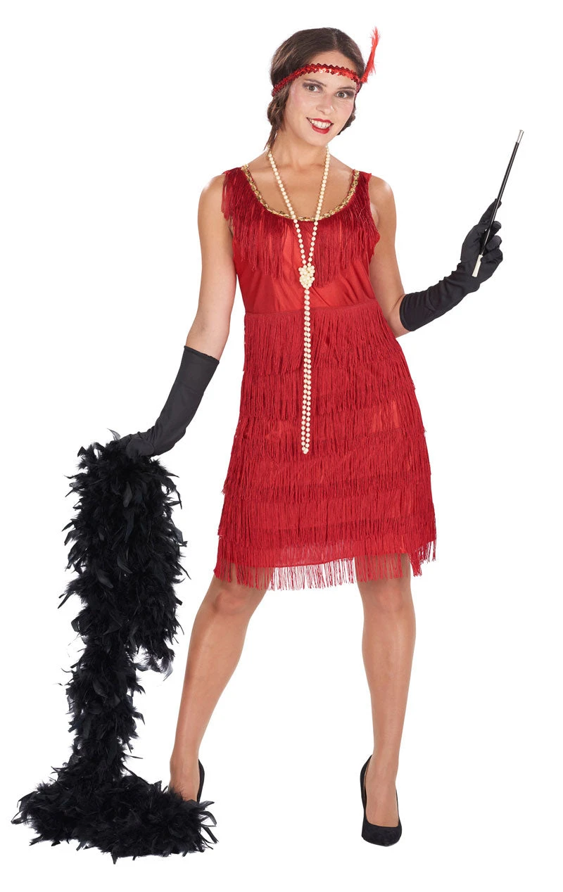 Adult 1920s Red Flapper Costume 1 Adult 1920s Red Flapper Costume