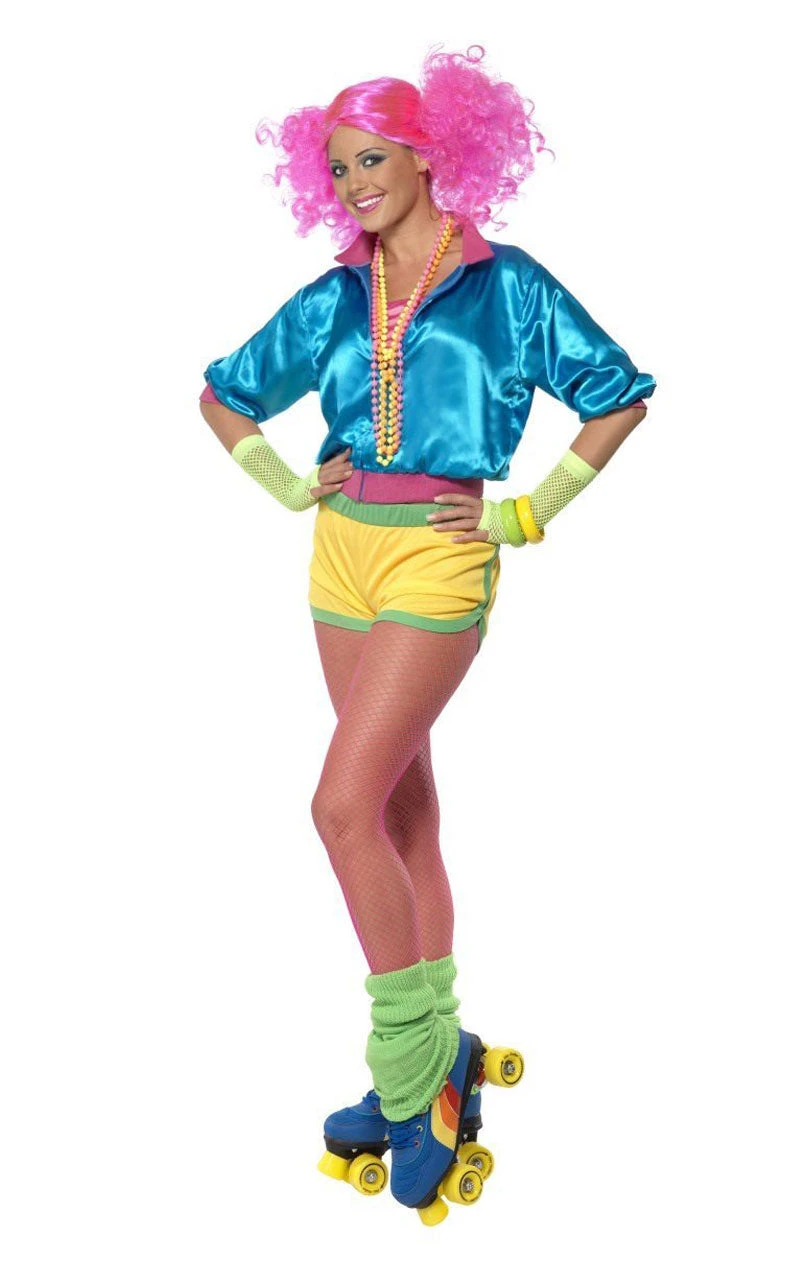 Smiffys Womens 80s Roller Disco Girl Costume 1 Smiffys Womens 80s Roller Disco Girl Costume
