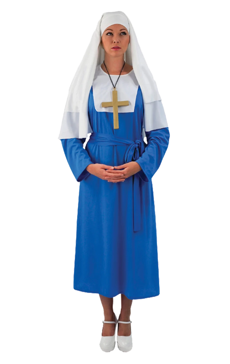 Adult Blue Nun Costume 1 Adult Blue Nun Costume