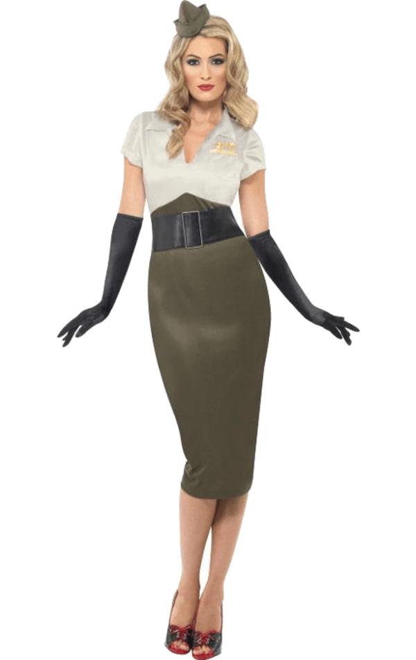 Smiffys Womens 1940s Army Girl Costume 1 Smiffys Womens 1940s Army Girl Costume