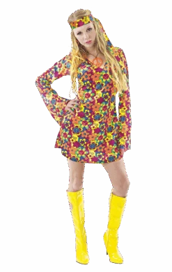 Ladies Flower Hippy Costume