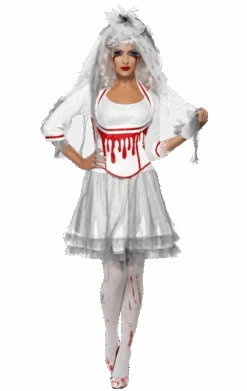 Smiffys Womens Halloween Bleeding Bride Costume