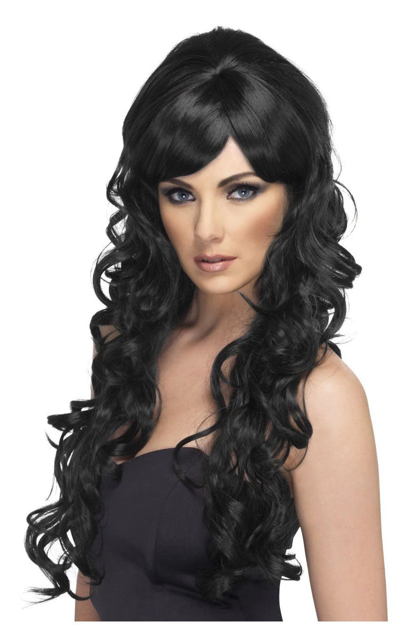 Smiffys Long Black Pop Wig 1 Smiffys Long Black Pop Wig