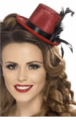 Smiffys Red Mini Top Hat Headband