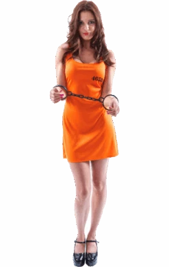 Ladies Orange Convict Dress