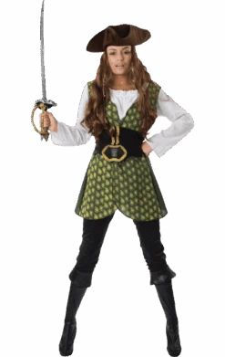 Ladies Green Pirate Costume