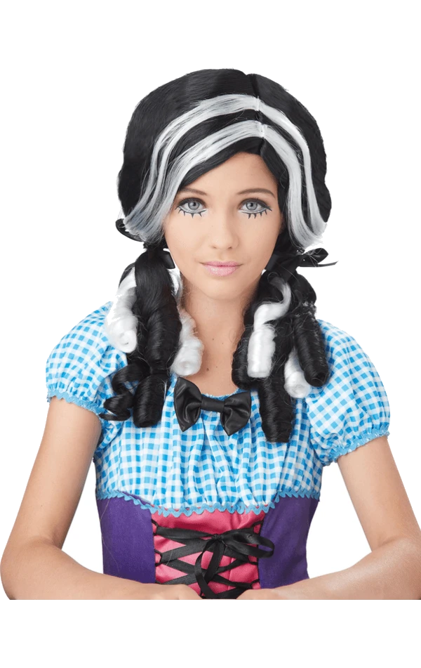 Black & White Doll Curl Wig 1 Black & White Doll Curl Wig