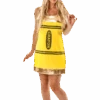 Womens Yellow Crayon Dress Costume