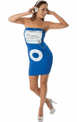 Womens Blue Music Player Costume