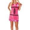 Womens Pink Crayon Dress Costume