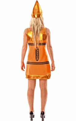 Womens Orange Crayon Dress Costume -Smiffys Sale Store 00018449a02