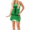 Womens Green Crayon Dress Costume