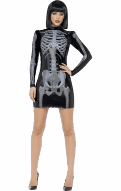 Smiffys Womens Miss X-Ray Skeleton Costume