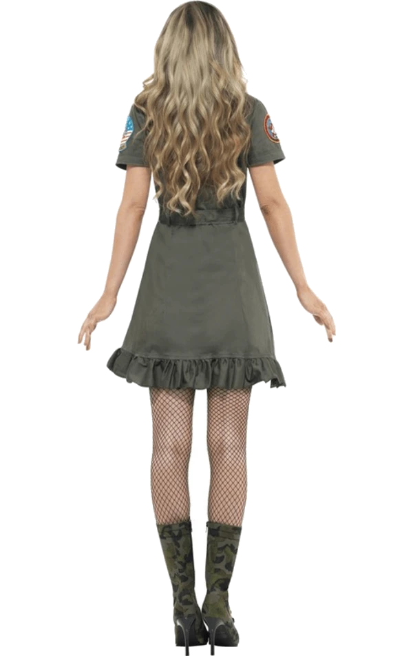 Smiffys Ladies Deluxe Top Gun Dress Costume 3 Smiffys Ladies Deluxe Top Gun Dress Costume - Image 3