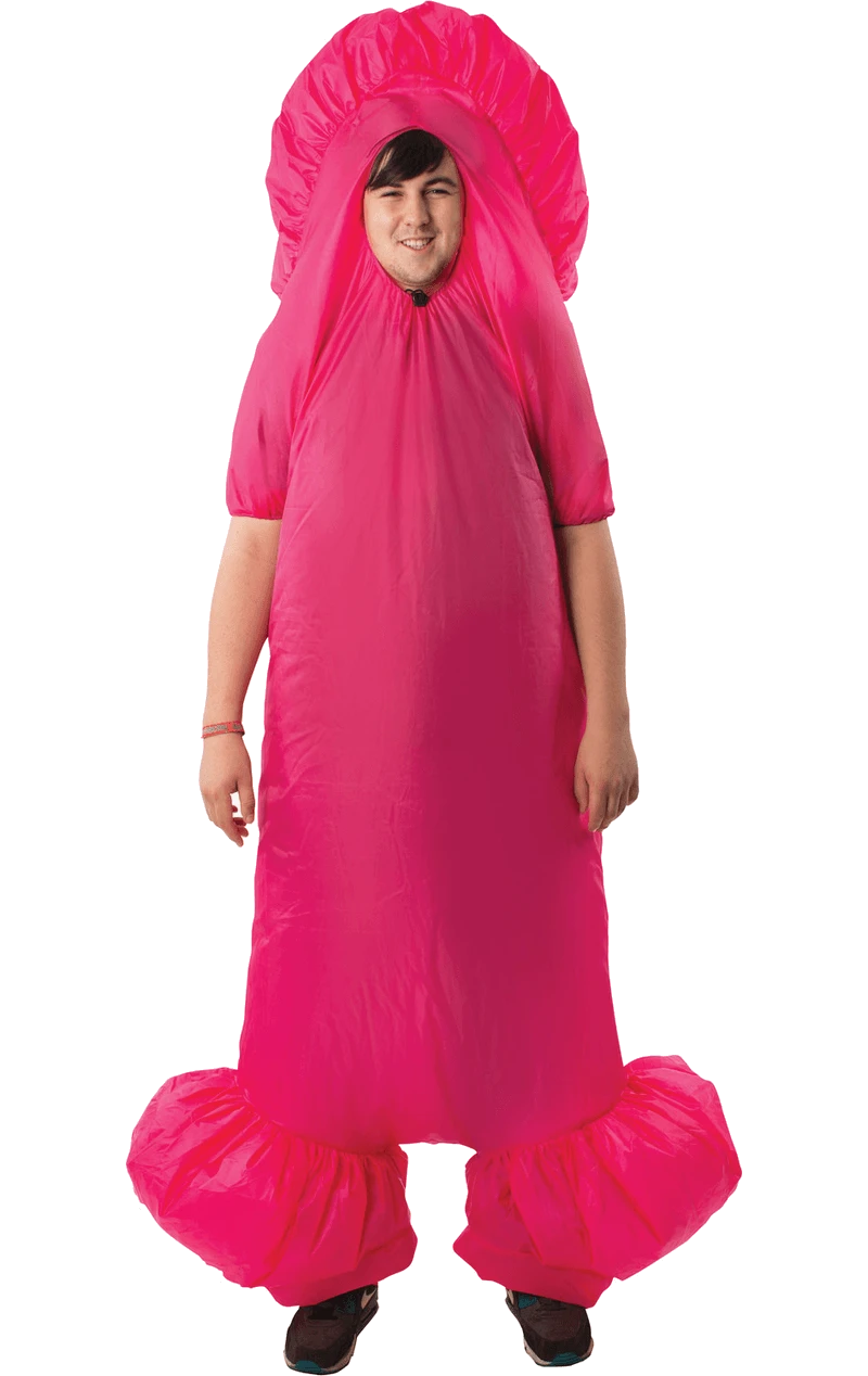 Adult Inflatable Pink Penis Costume 1 Adult Inflatable Pink Penis Costume