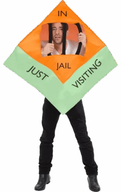 Adult Monopoly In Jail Costume
