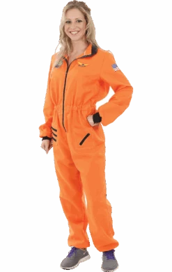 Womens Orange Astronaut Costume