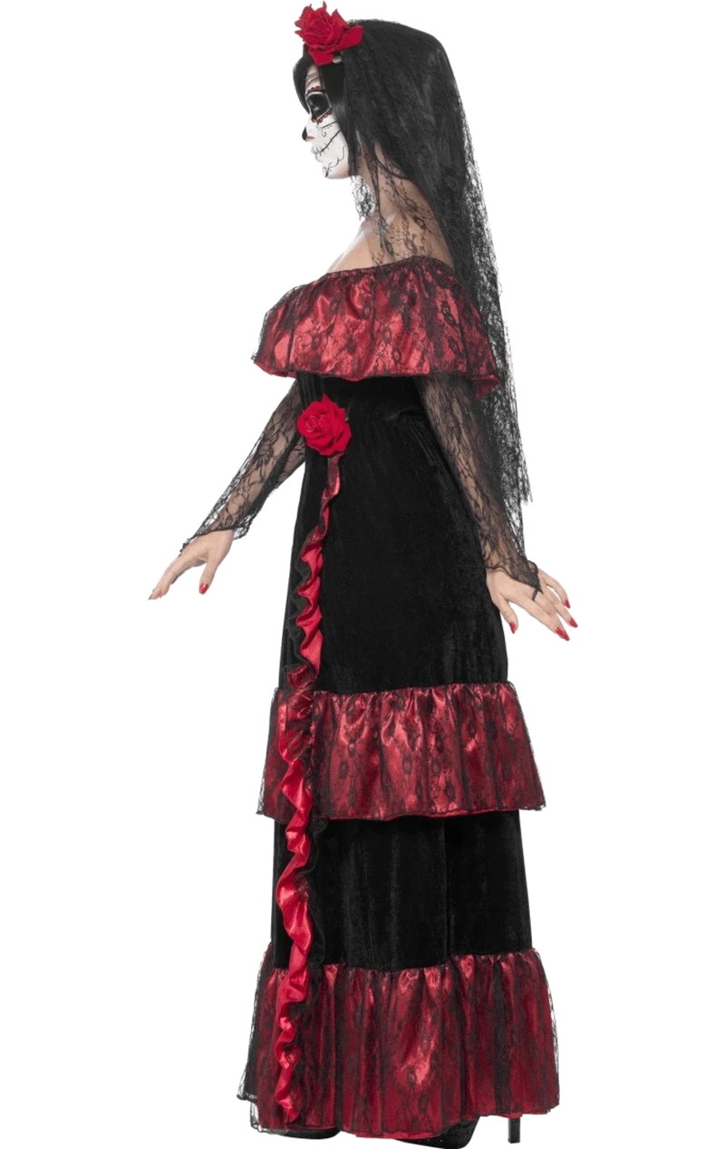 Smiffys Ladies Day Of The Dead Dress Costume 2 Smiffys Ladies Day Of The Dead Dress Costume - Image 2