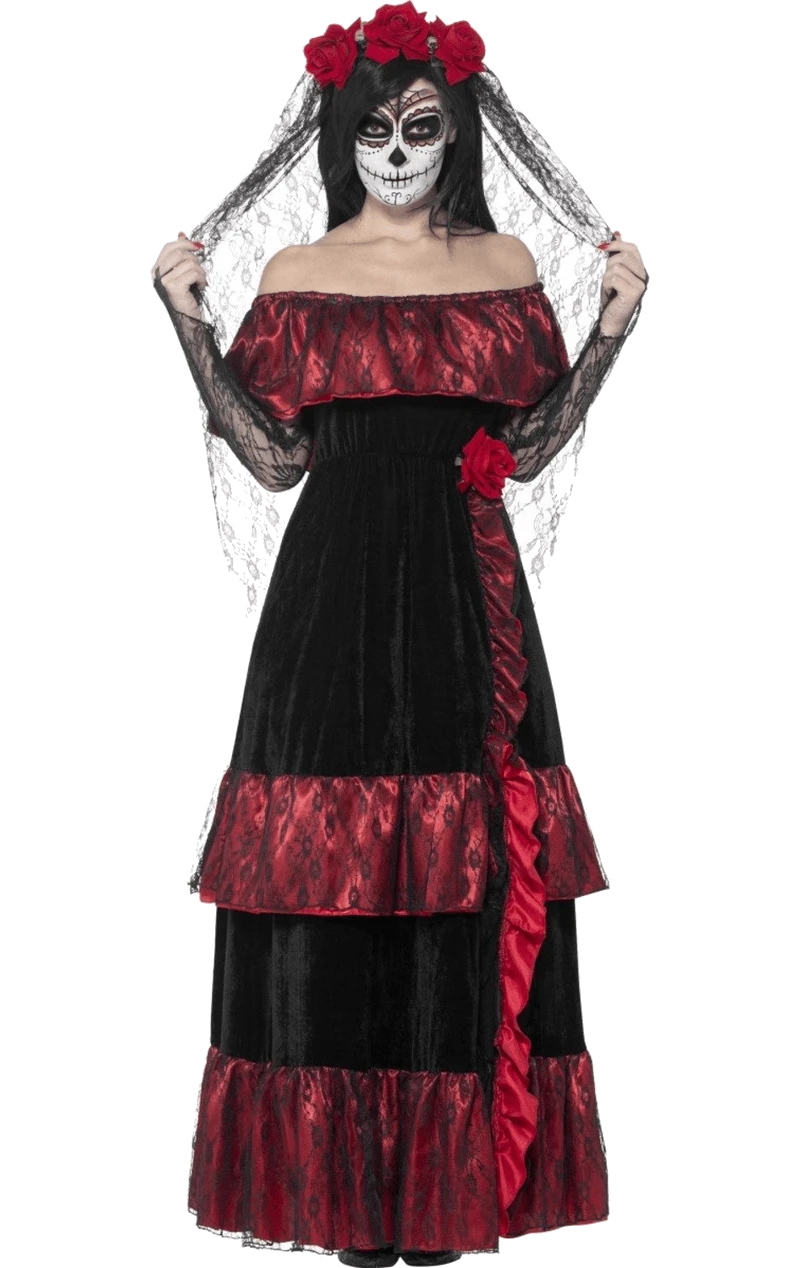 Smiffys Ladies Day Of The Dead Dress Costume 1 Smiffys Ladies Day Of The Dead Dress Costume