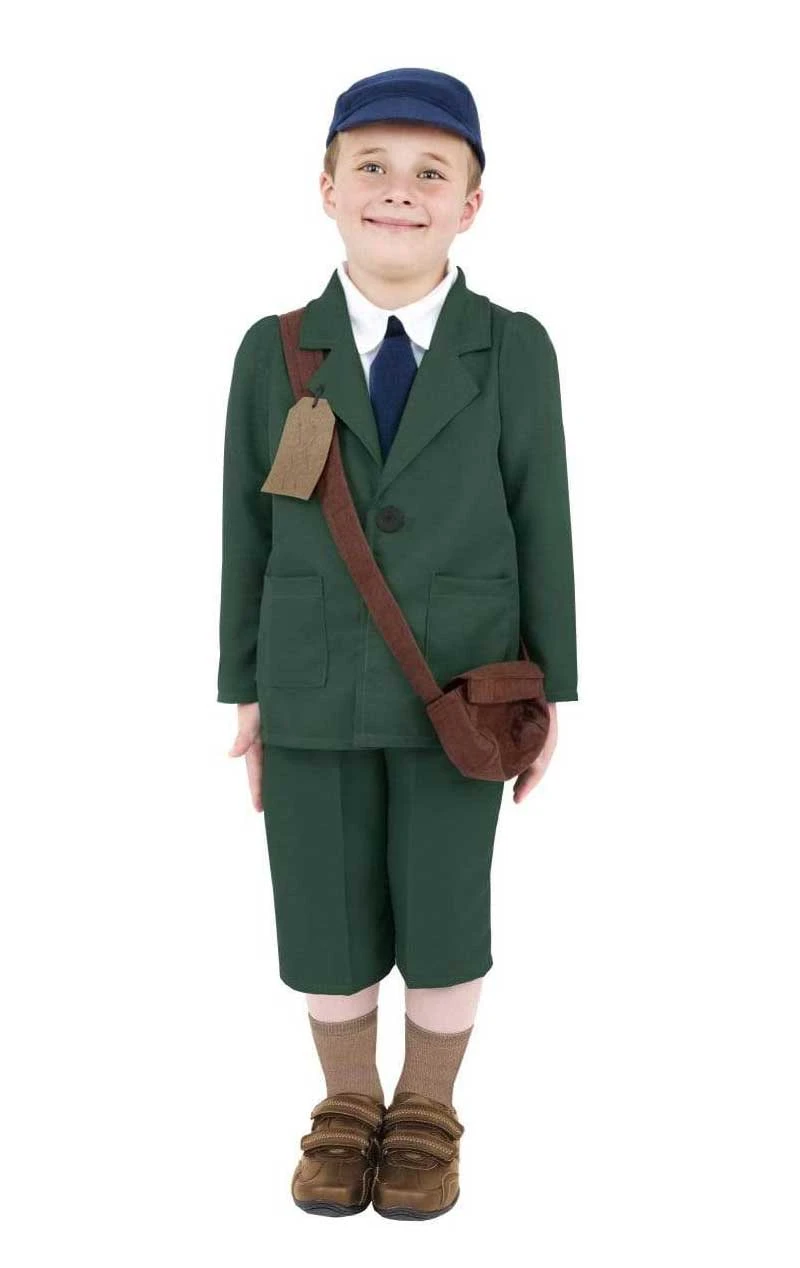 Smiffys Kids WW2 Evacuee Boy Costume 1 Smiffys Kids WW2 Evacuee Boy Costume