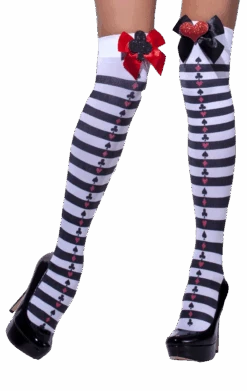 Smiffys Stripy Bow & Glitter Stockings