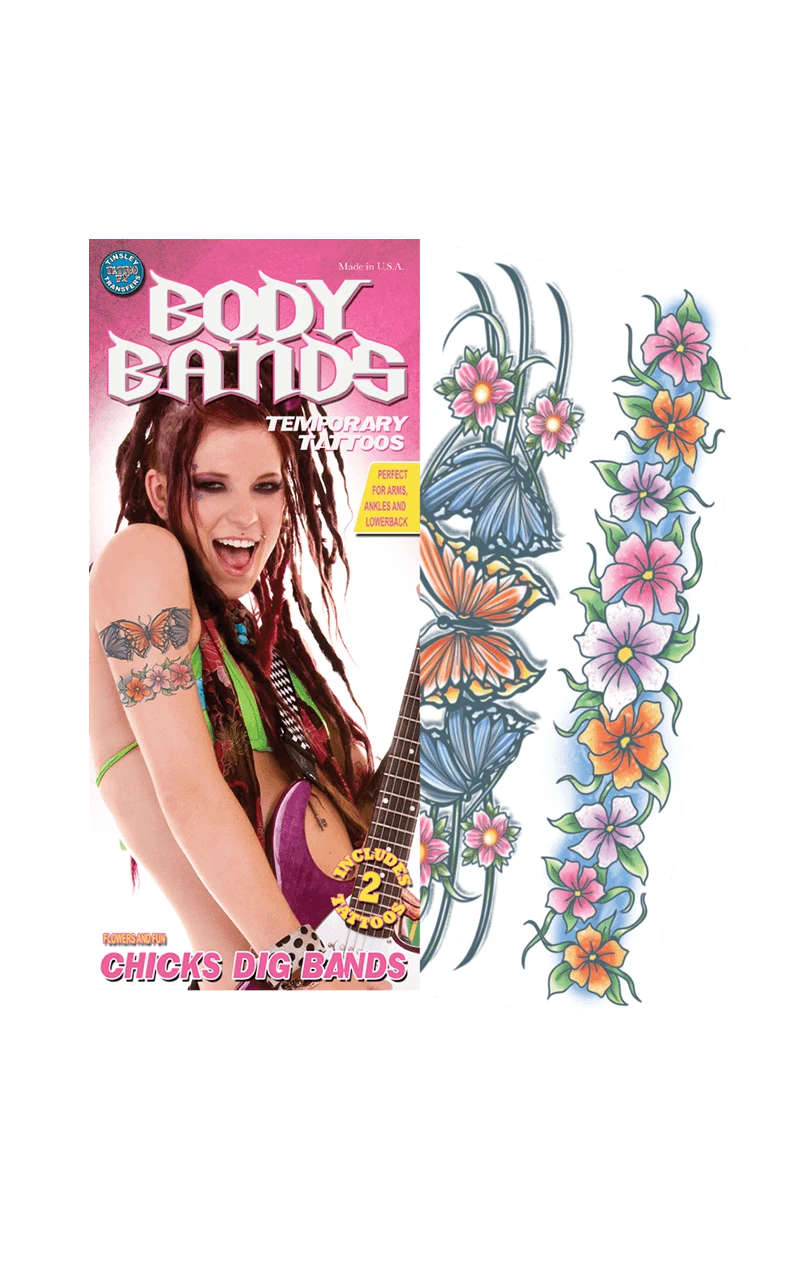 Flowers Body Band Tattoo 1 Flowers Body Band Tattoo