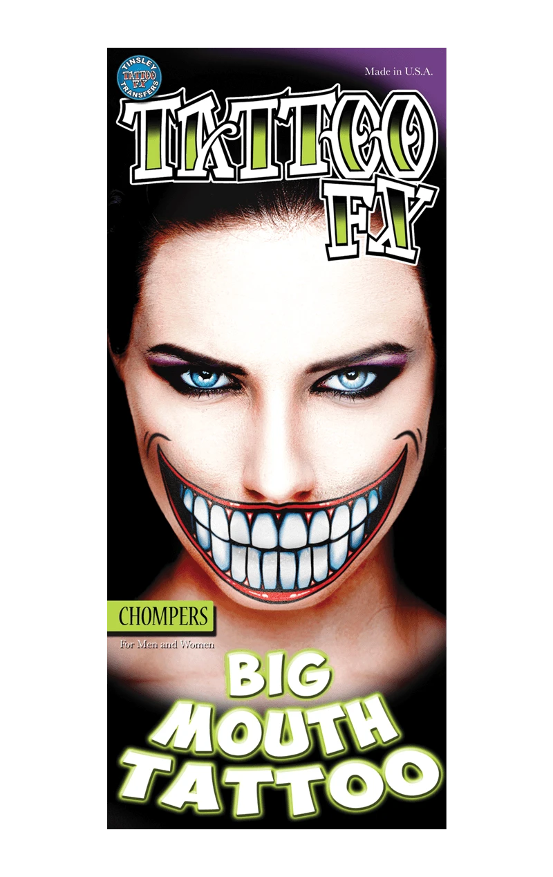 Chompers Mouth Tattoo Accessory 1 Chompers Mouth Tattoo Accessory